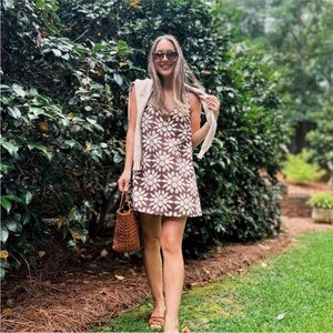 Floral Brown and White Women's Dress